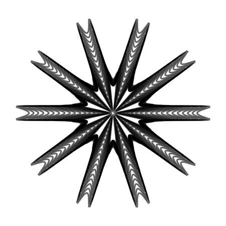 Geometric mandala - Radial, Circular Motif icon, symbol. Radiating shape logo - Stock illustration, Clip art graphicsのイラスト素材