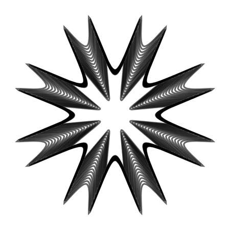 Geometric mandala - Radial, Circular Motif icon, symbol. Radiating shape logo - Stock illustration, Clip art graphicsのイラスト素材