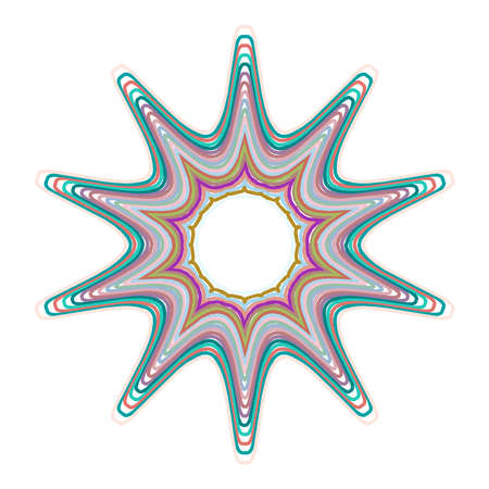 Geometric mandala - Radial, Circular Motif icon, symbol. Radiating shape logo - Stock illustration, Clip art graphicsのイラスト素材