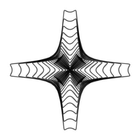 Geometric mandala - Radial, Circular Motif icon, symbol. Radiating shape logo - Stock illustration, Clip art graphicsのイラスト素材