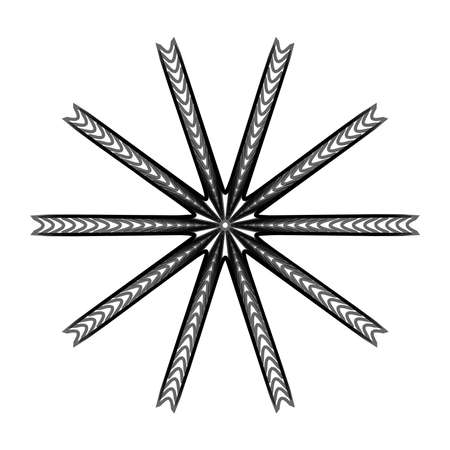 Geometric mandala - Radial, Circular Motif icon, symbol. Radiating shape logo - Stock illustration, Clip art graphicsのイラスト素材