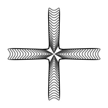 Geometric mandala - Radial, Circular Motif icon, symbol. Radiating shape logo - Stock illustration, Clip art graphicsのイラスト素材