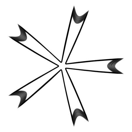 Geometric mandala - Radial, Circular Motif icon, symbol. Radiating shape logo - Stock illustration, Clip art graphicsのイラスト素材