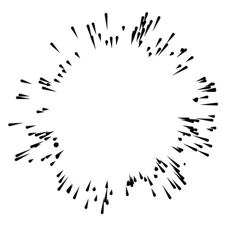 Radial, radiating lines, stripes abstract element for explosion, burst, spread theme - Stock vector illustration, Clip art graphicsのイラスト素材