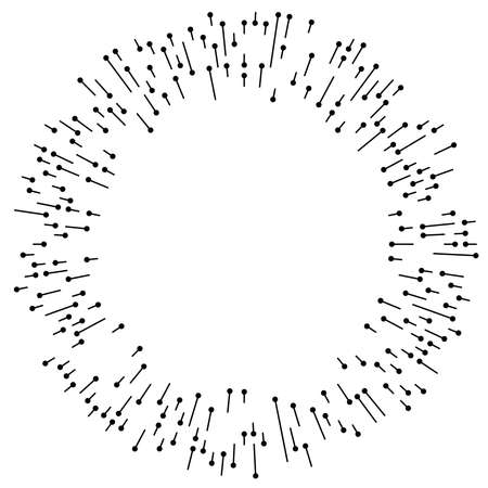 Radial, radiating lines, stripes abstract element for explosion, burst, spread theme - Stock vector illustration, Clip art graphicsのイラスト素材
