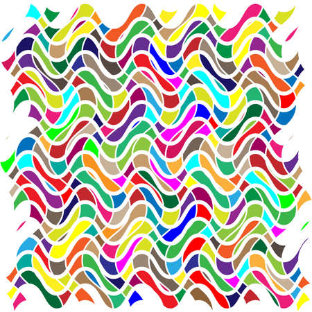 Random shapes arranged as mosaic, tessellating pattern. Colorful, vibrant Vector design element. Mishmash, jumble, tangle concept Vector illustration - Stock vector illustration, Clip Art Graphicsのイラスト素材