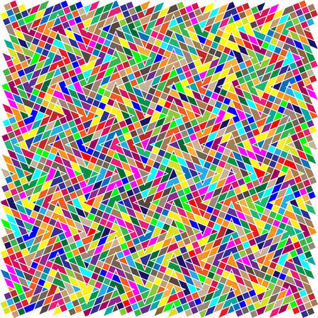 Random shapes arranged as mosaic, tessellating pattern. Colorful, vibrant Vector design element. Mishmash, jumble, tangle concept Vector illustration - Stock vector illustration, Clip Art Graphicsのイラスト素材