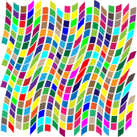 Random shapes arranged as mosaic, tessellating pattern. Colorful, vibrant Vector design element. Mishmash, jumble, tangle concept Vector illustration - Stock vector illustration, Clip Art Graphicsのイラスト素材