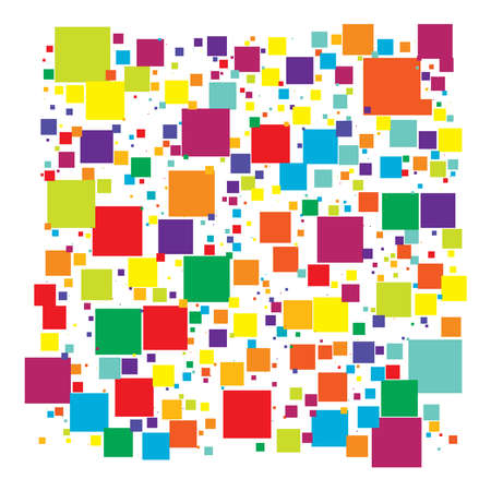 Random mosaic of squares abstract geometric design element, pattern. Cubic, cubism illustrationのイラスト素材