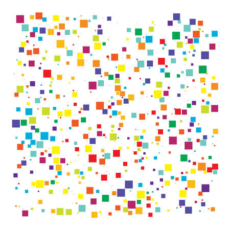 Random mosaic of squares abstract geometric design element, pattern. Cubic, cubism illustrationのイラスト素材