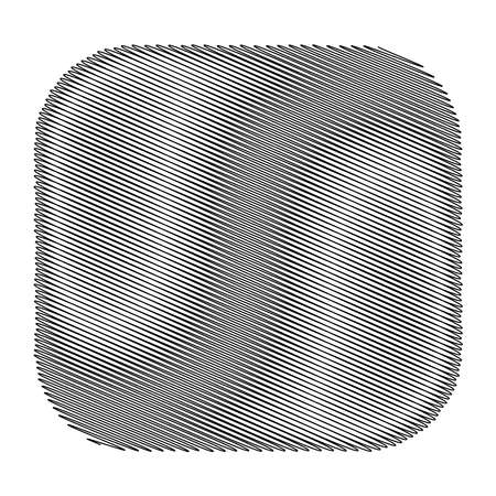 Rounded square with sketchy, scribble, doodle effect texture - Stock vector illustration, Clip art graphicsのイラスト素材