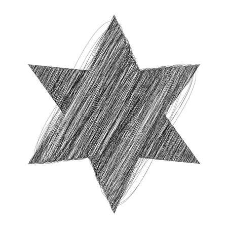 Star wiith scribble, sketchy, doodle effect pattern - Stock vector illustration, Clip art graphicsのイラスト素材