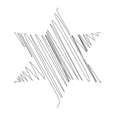 Star wiith scribble, sketchy, doodle effect pattern - Stock vector illustration, Clip art graphicsのイラスト素材