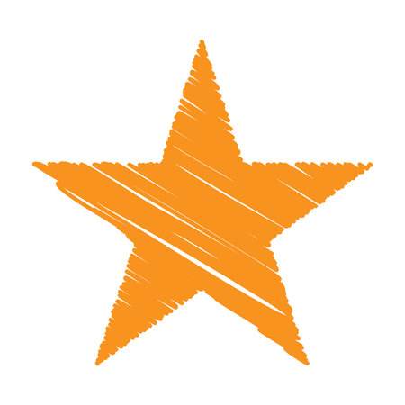 Star wiith scribble, sketchy, doodle effect pattern - Stock vector illustration, Clip art graphicsのイラスト素材