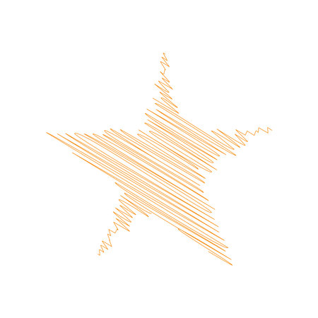 Star wiith scribble, sketchy, doodle effect pattern - Stock vector illustration, Clip art graphicsのイラスト素材