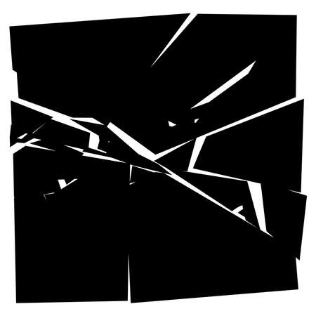 Shattered, fractured, broken geometric square. Burst, explosion effect. Broken glass vector illustration - Stock vector illustration, Graphics clip artのイラスト素材