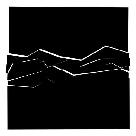 Shattered, fractured, broken geometric square. Burst, explosion effect. Broken glass vector illustration - Stock vector illustration, Graphics clip artのイラスト素材