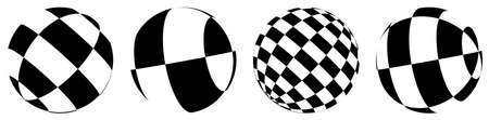 Sphere, orb, ball with squars, mosaic, tiles, checkered and checkered surface - Stock vector illustration, Clip-art graphicsのイラスト素材