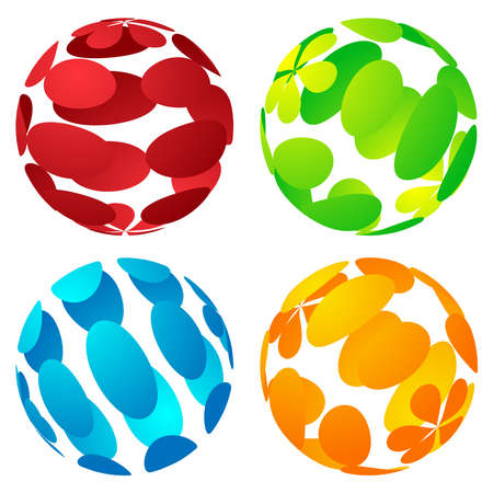 3D abstract sphere, globe, orb design element. - Stock vector illustration, Clip-art graphicsのイラスト素材