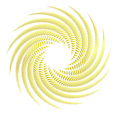 Spiral effect of dashed circular, concentric, and radial lines. Abstract geometric mandala motif icon - Stock vector illustration, Clip art graphicsのイラスト素材