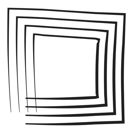 Concentric square element. Square with drawn lines vector illustration element - Stock vector illustration, Clip art graphicのイラスト素材