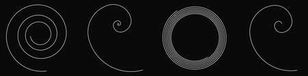 Abstract spiral, swirl, twirl design element. Curlicue, rotating shape. Volute vortex helix element...