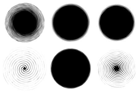 Swirl, twirl, spiral shape, element. Motif with rotation, torsion effect - Stock vector illustration, Graphic clip artのイラスト素材