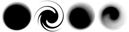 Swirl, twirl, spiral shape, element. Motif with rotation, torsion effect - Stock vector...
