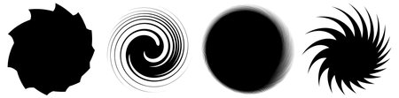 Swirl, twirl, spiral shape, element. Motif with rotation, torsion effect - Stock vector illustration, Graphic clip artのイラスト素材