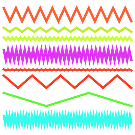 Wavy, waving, wave lines. Zig-zag, criss-cross lines vector illustration. Undulate scallop billowy distortion lines - Stock vector illustration, Clip art graphicsのイラスト素材