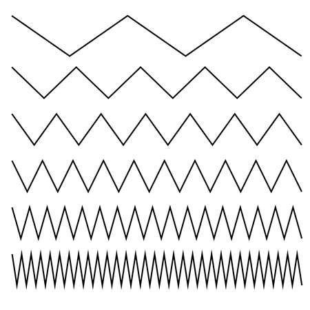 Wavy, waving, wave lines. Zig-zag, criss-cross lines vector illustration. Undulate scallop billowy distortion lines - Stock vector illustration, Clip art graphicsのイラスト素材