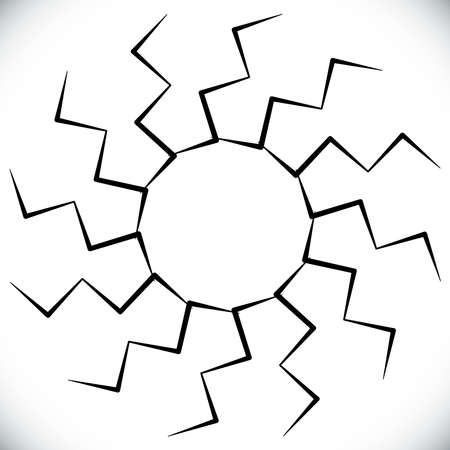 Radial lines motif. Creased lines burst. Abstract sunburst, starburst, and sparkle, sparkのイラスト素材