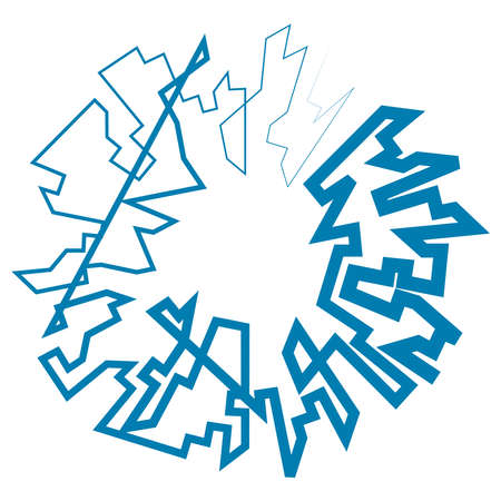 Geometric, random circular element. Abstract angular circle shape - stock vector illustration, clip-art graphicsのイラスト素材