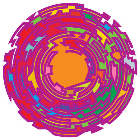 Geometric, random circular element. Abstract angular circle shape - stock vector illustration, clip-art graphicsのイラスト素材