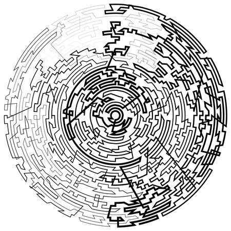 Geometric, random circular element. Abstract angular circle shape - stock vector illustration, clip-art graphicsのイラスト素材