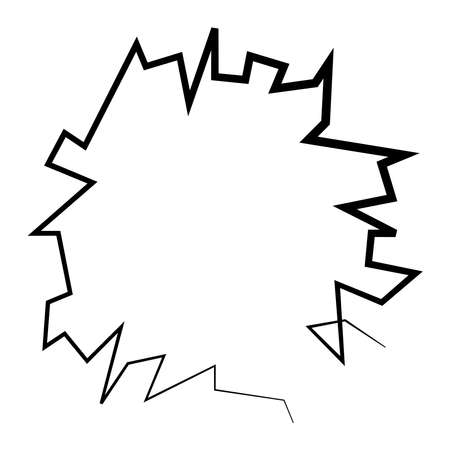 Geometric, random circular element. Abstract angular circle shape - stock vector illustration, clip-art graphicsのイラスト素材