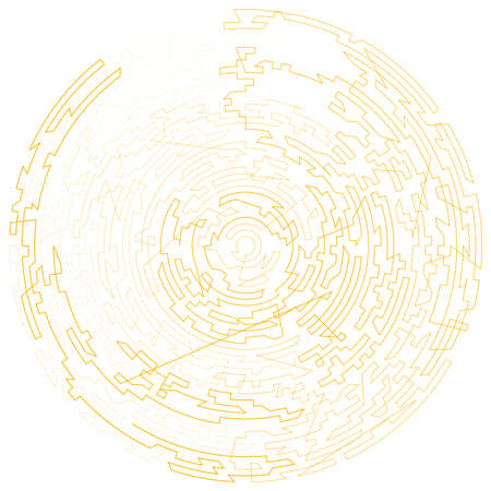 Geometric, random circular element. Abstract angular circle shape - stock vector illustration, clip-art graphicsのイラスト素材