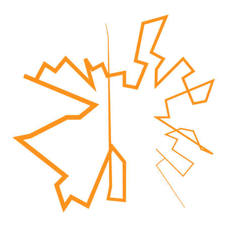 Geometric, random circular element. Abstract angular circle shape - stock vector illustration, clip-art graphicsのイラスト素材