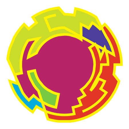 Geometric, random circular element. Abstract angular circle shape - stock vector illustration, clip-art graphicsのイラスト素材