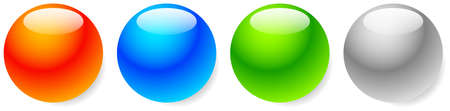 Shiny glossy empty sphere, circle, bead icons with copyspace - stock vector illustration, clip-art graphicsのイラスト素材