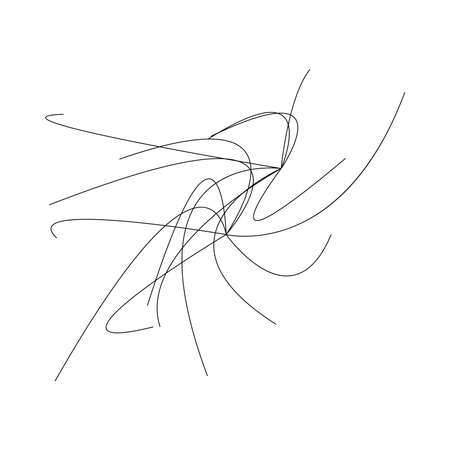 Random curvy, squiggly, tangled lines. Knot loop billowy freeform lines - stock vector illustration, clip-art graphicsのイラスト素材