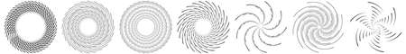 Volute, helix, vortex design element, icon. Spiral, swirl, twirl shape. Radial radiating lines with rotation - stock vector illustration, clip-art graphicsのイラスト素材