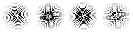 Spiral, swirl, twirl. Volute, helix, eddy and vortex shape. Radial lines with rotation - stock vector illustration, clip-art graphicsのイラスト素材