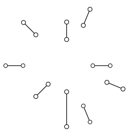 Radial radiating lines with nodes, stock points - stock vector illustration, clip-art graphicsのイラスト素材