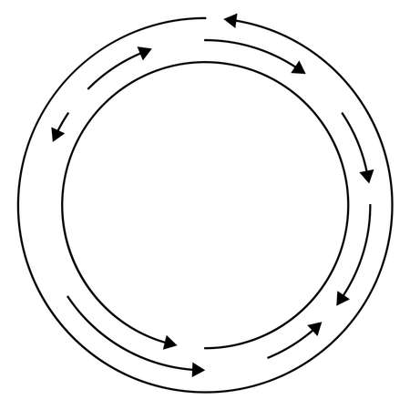 Circular, circle arrows in reverse, opposite direction - stock vector illustration, clip-art graphicsのイラスト素材