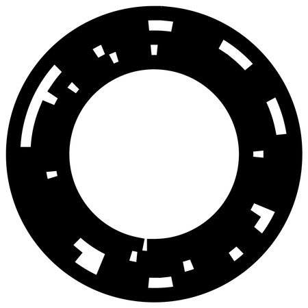 Circular, concentric segmented circles, rings. Abstract geometric circle. Spiral, swirl, twirl. Random rotation circles - stock vector illustration, clip-art graphicsのイラスト素材