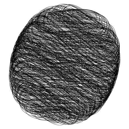 Scribble, sketchy doodle circles with hand drawn, drawing effect - stock vector illustration, clip-art graphicsのイラスト素材