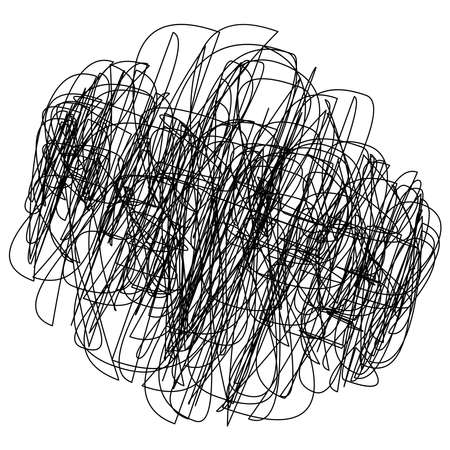 Scribble, sketchy doodle circles with hand drawn, drawing effect - stock vector illustration, clip-art graphicsのイラスト素材