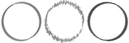 Scribble, sketchy doodle circles with hand drawn, drawing effect - stock vector illustration, clip-art graphicsのイラスト素材