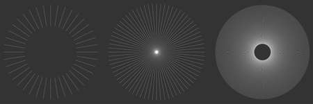 Radial, radiating, burst circular lines, stripes element. Starburst, sunburst. Gleam, glitter, sparkle flash, flare icon - stock vector illustration, clip-art graphicsのイラスト素材